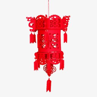 无纺绒布喜字宫灯笼拉花挂件婚房免抠