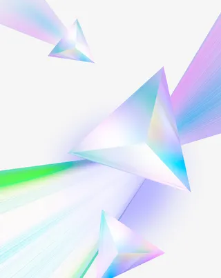 时尚三角形立体炫彩装饰图案免抠