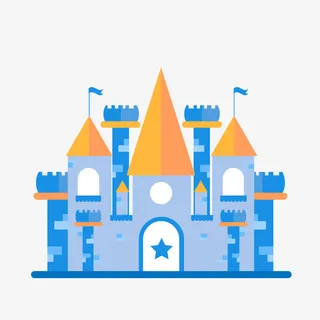 建筑城堡简笔画矢量图PNG免抠