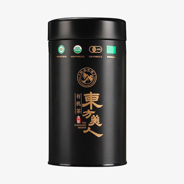 黑色东方美人茶叶铁罐免抠