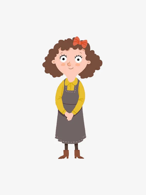 卡通卷发女人免抠