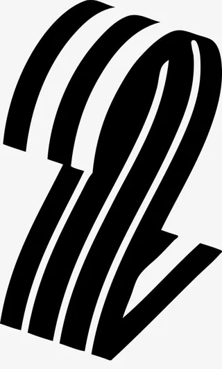 宽条纹元素组合成数字2免抠