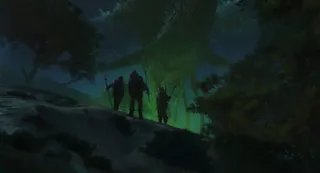 树林电影场景绿色光效免抠