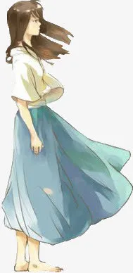 卡通立绘等待盼望女孩免抠