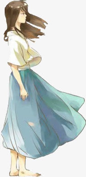 卡通立绘等待盼望女孩免抠