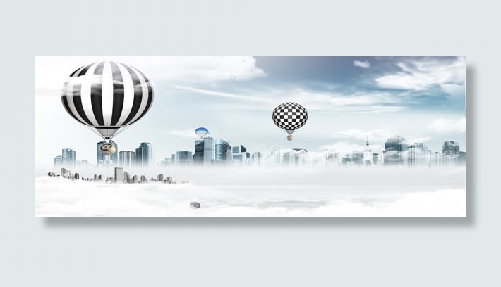 唯美城市类海报免抠