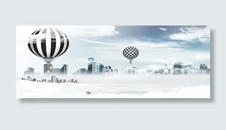 唯美城市类海报免抠