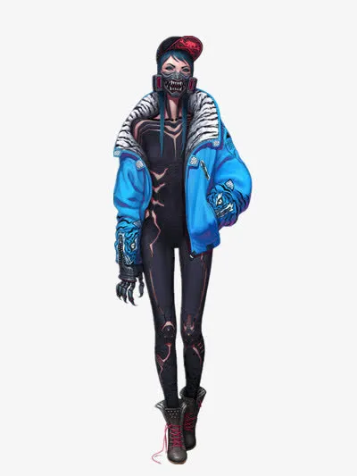 口罩少女免抠