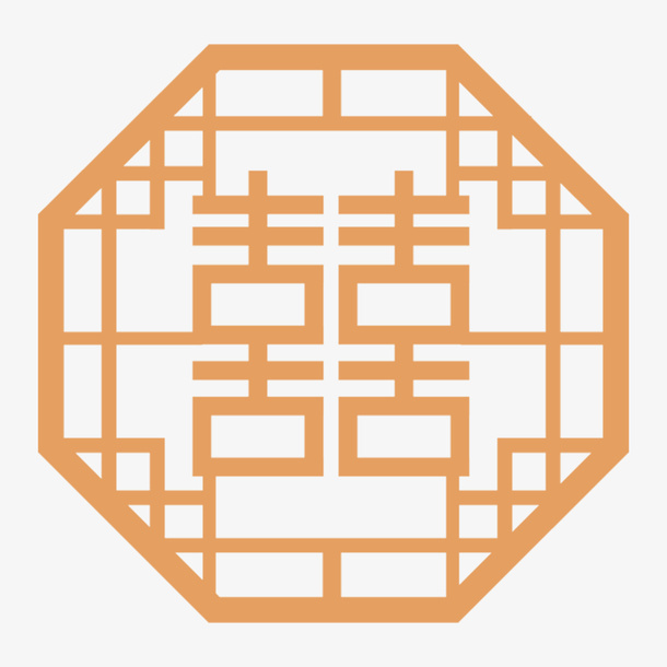 边框囍字中式边框装饰元素免抠