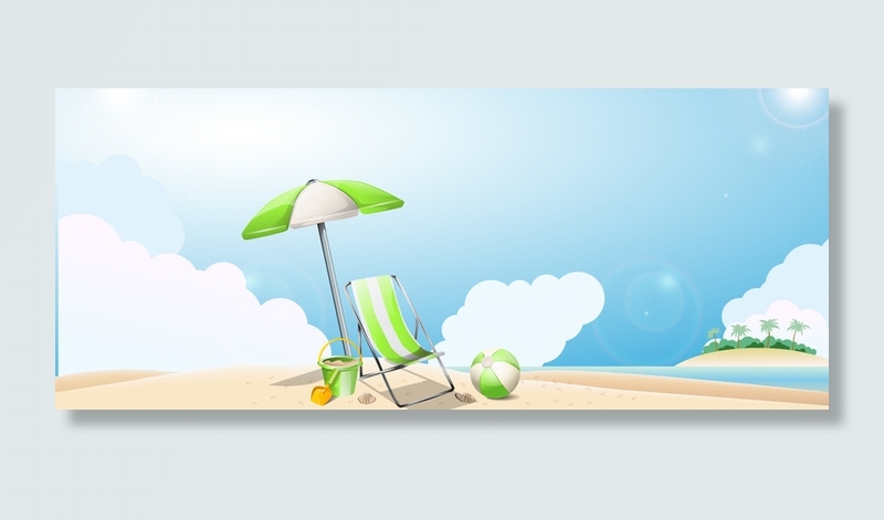 清新夏季度假背景高清