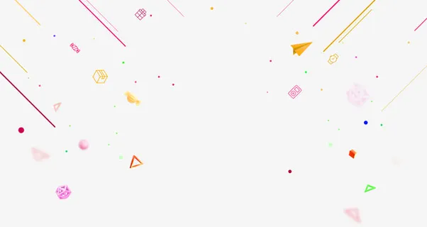 彩色几何图形线条漂浮素材免抠