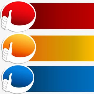 创意手势圆形标题栏免抠