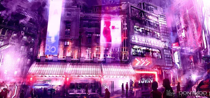 彩色城市背景高清