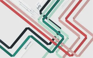 红色绿色渐变线条免抠