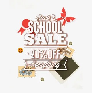 创意开学季促销素材免抠