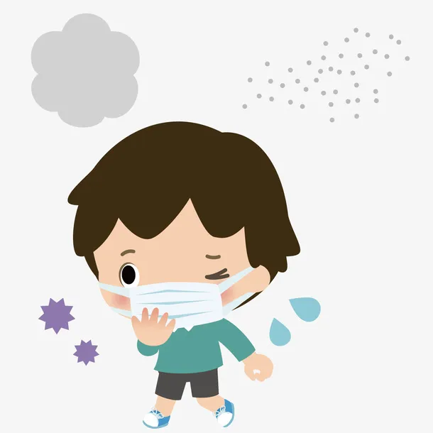 可爱戴口罩男孩矢量手绘免抠手绘/卡通卡通元素