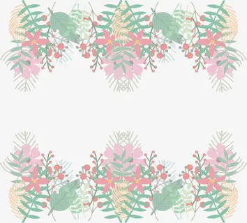 半透明浪漫花丛边框免抠