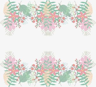 半透明浪漫花丛边框免抠