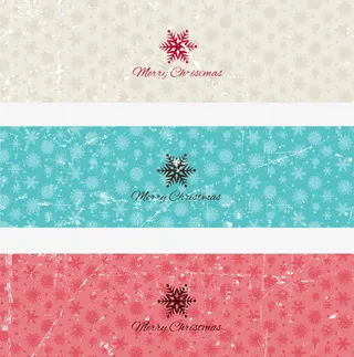 做旧效果雪花banner矢量免抠