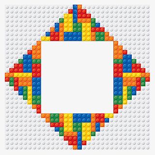 手绘乐高拼图感背景图