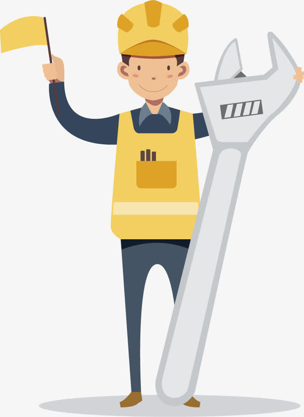 手拿扳手的工程师免抠