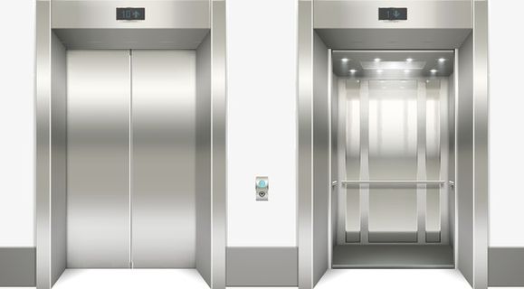 两个银色的电梯矢量图免抠手绘/卡通卡通元素