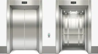 两个银色的电梯矢量图免抠手绘/卡通卡通元素
