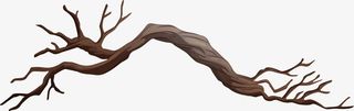 水彩棕色枯树免抠图免抠