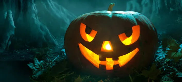 万圣节鬼节森林南瓜灯背景banner