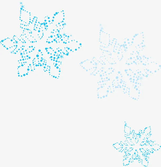 手绘冬季小点雪花免抠