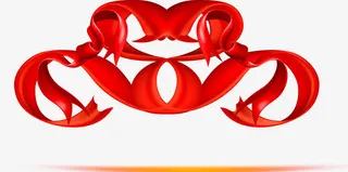 运动质感红色丝绸免抠