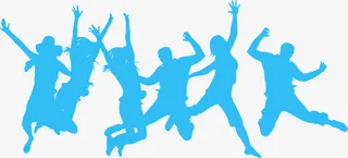 蓝色运动时尚人物手绘免抠