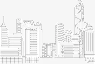 城市房屋手绘图免抠