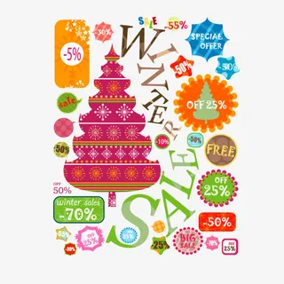 圣诞节促销矢量素材免抠