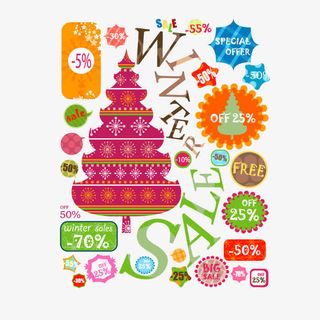圣诞节促销矢量素材免抠