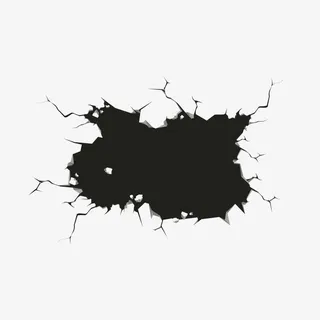 矢量白色墙壁黑色墙洞免抠