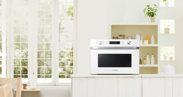 白色微波炉海报背景免抠背景banner海报元素