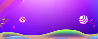 年底大促简约彩球紫色banner高清
