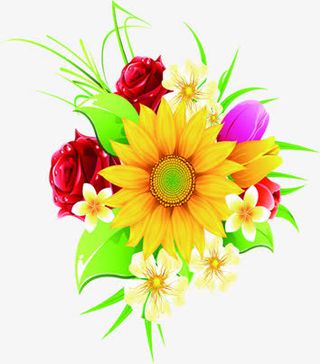 七夕情人节花束免抠