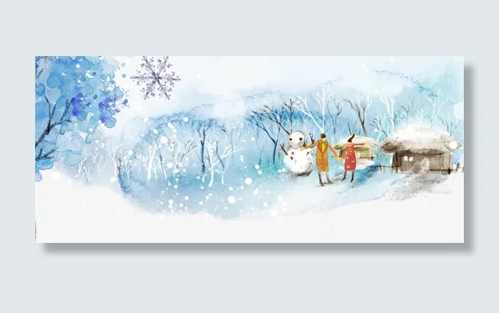 冬天堆雪人场景素材下载免抠