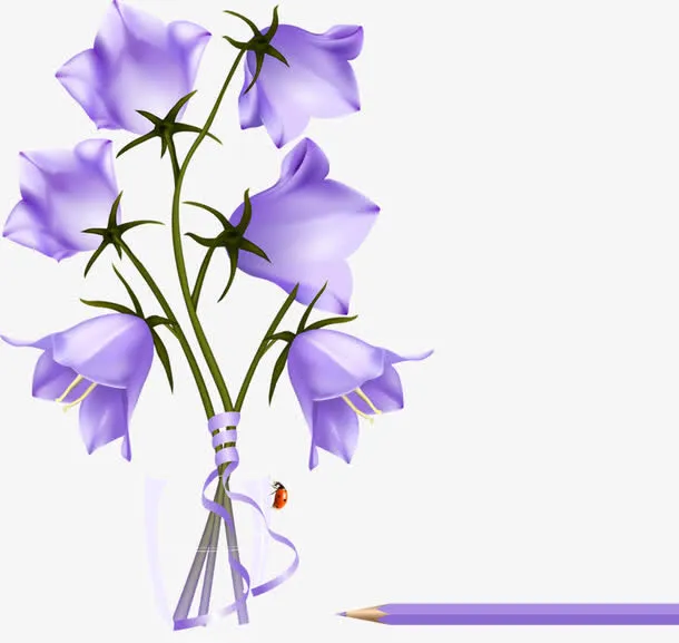 蓝色花朵免抠