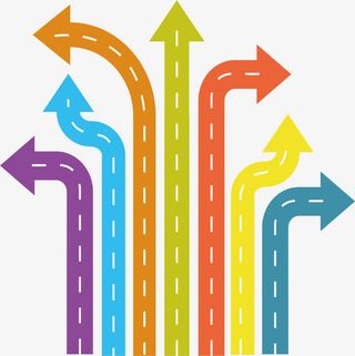 彩色分叉方向箭头免抠