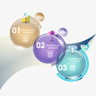 圆环线条发光商务信息信息分类ppt免抠