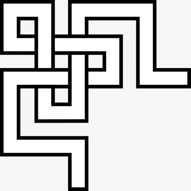 回型窗花矢量图案免抠