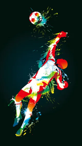 多彩泼墨守门员图案背景图高清