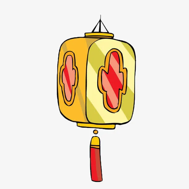 双面反光的黄灯笼免抠