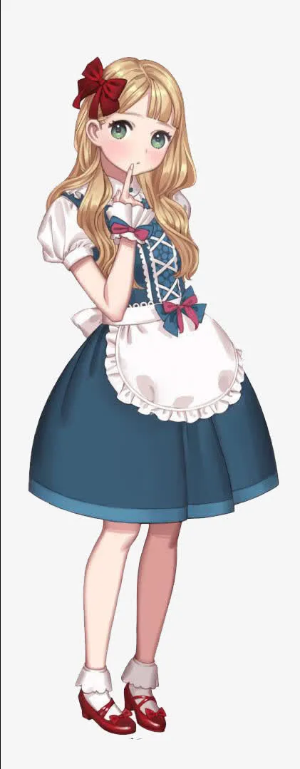 卡通手绘女孩女仆免抠