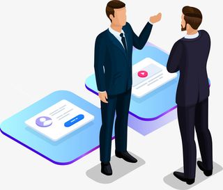 2.5D精英白领人物立体插画免抠