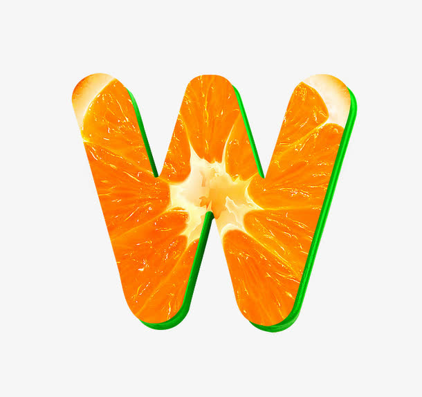 橙子字母w免抠