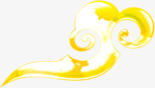黄色金属祥云七夕免抠
